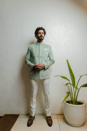 Light Green  Bandhgala Jodhpuri