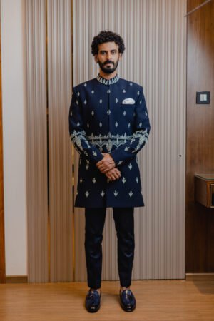 Navy Blue Bandhgala Jodhpuri