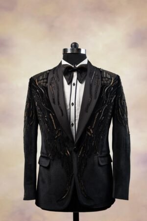 Black  handwork tuxedo